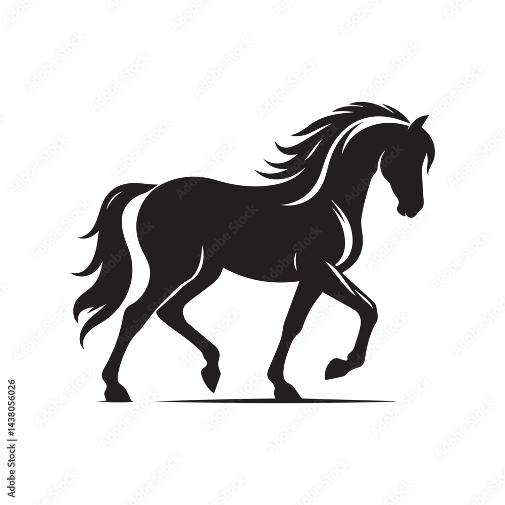 Silhouette horse vector image in white background. Silhouette horse vector image in white background.