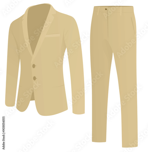 Brown  woman suit and trousers. vector illustration