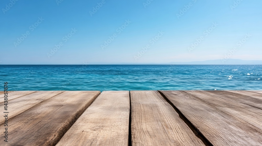 Fototapeta premium Wooden dock overlooking turquoise ocean