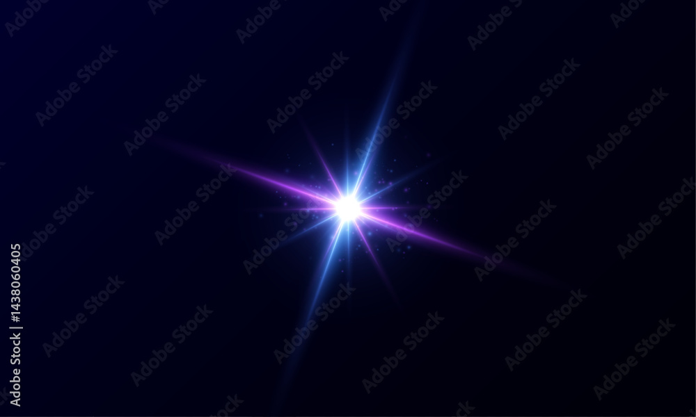 Light flash effect on dark background. Realistic bright light glare, sun, bright, rainbow, Magic sparkling star. Light flash effect on dark background. Realistic bright light glare, sun, bright, rainbow, Magic sparkling star.