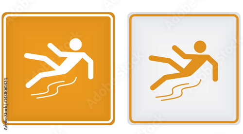 Wet floor sign. vector illustration
