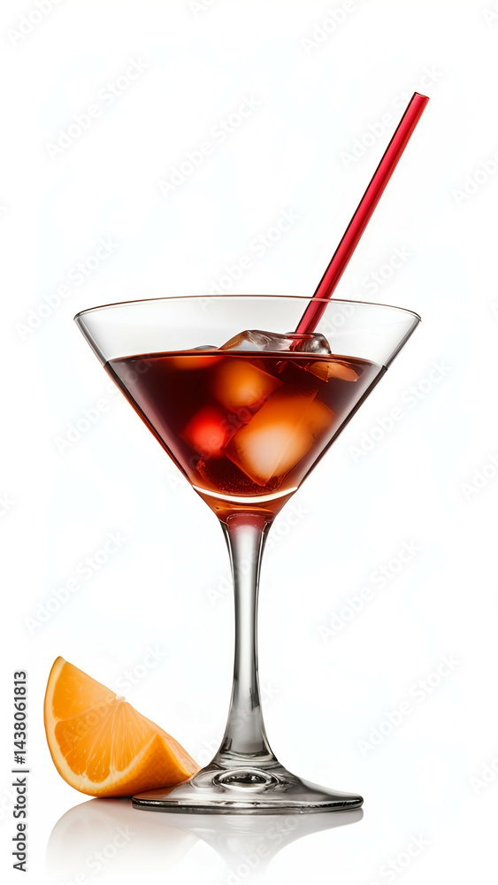 Manhattan cocktail isolated on white background Manhattan cocktail isolated on white background
