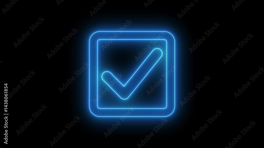 Neon Check Mark Animation, Glowing Check Animation Neon Check Mark Animation, Glowing Check Animation