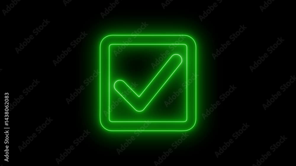 Neon Check Mark Animation, Glowing Check Animation Neon Check Mark Animation, Glowing Check Animation