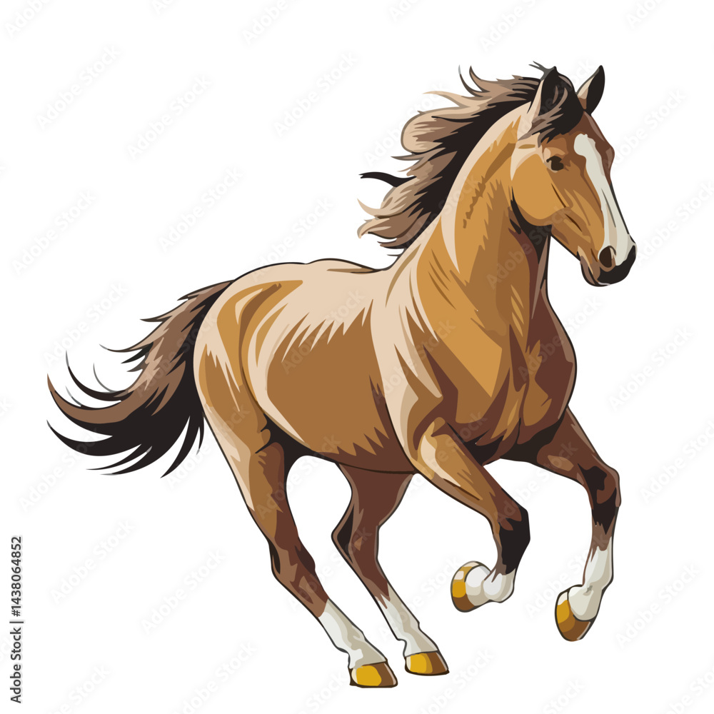 Obraz premium funny horse cartoon vector illustration