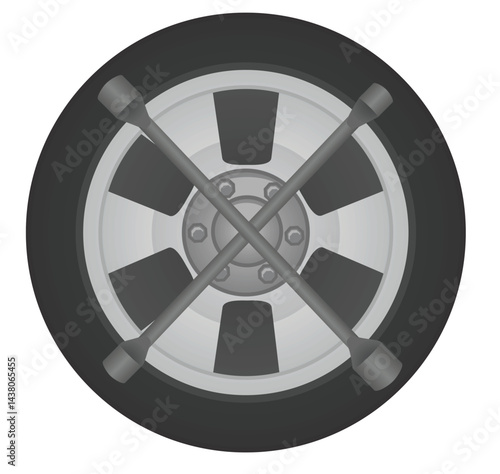 Car tire defect. vector illustration
