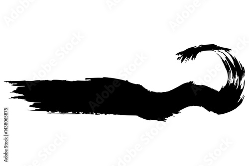 和風素材　筆で描かれたダイナミックな線のイラストセット　ベクター