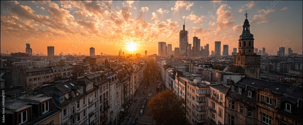 Fototapeta premium Cityscape at Sunrise