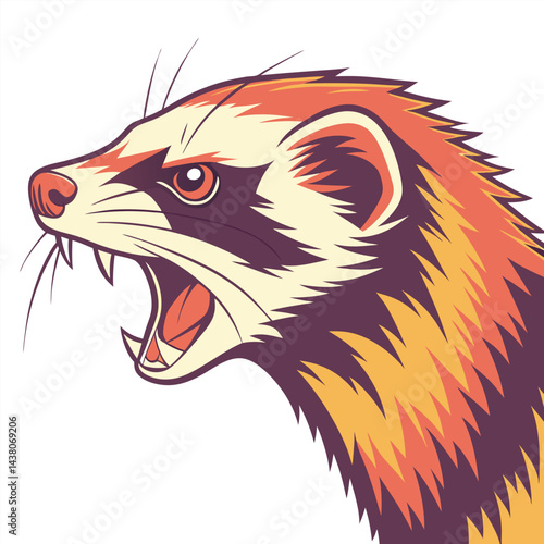 Angry ferret head illustration (1)