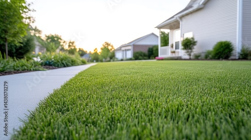 Suburban Lawn and Walkway