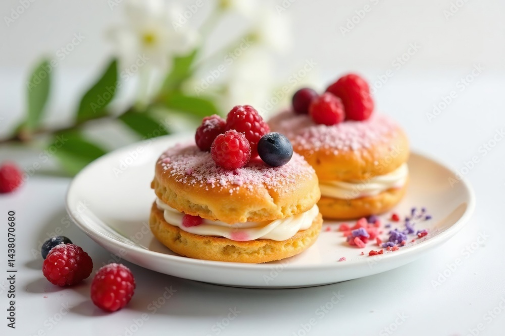 Elegant pastry arrangement, stark white backdrop , cookies, bakery, baked goods Elegant pastry arrangement, stark white backdrop , cookies, bakery, baked goods