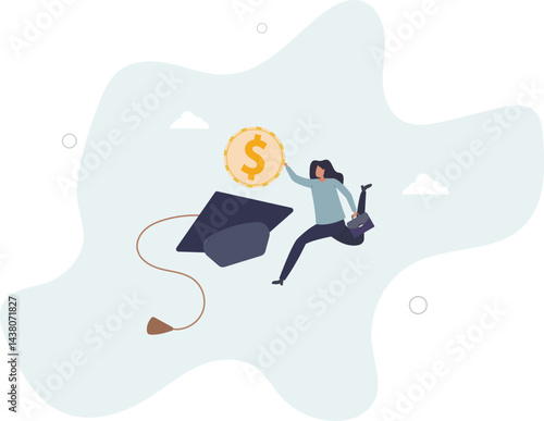 Education fund for college, saving for school or university tuition fee, study cost or training expense concept. character life .