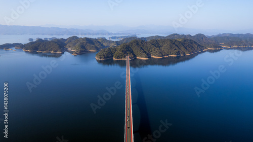 Deep Blue Thousand Island Lake and the Highway Bridge