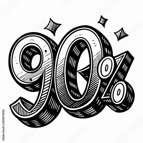90% Discount Hand Drawn Illustration with Vintage Style and Decorative Elements