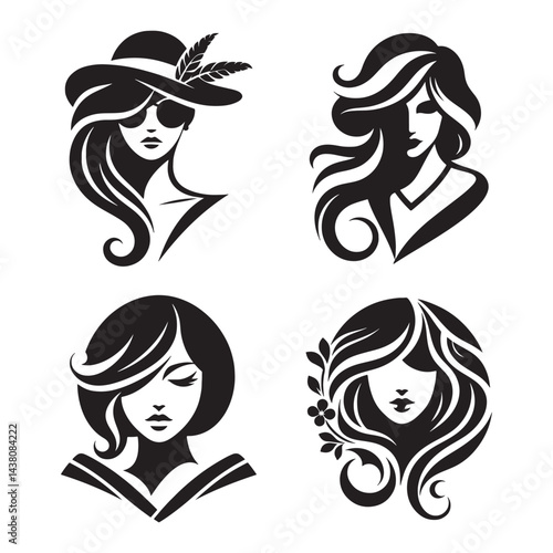 A Girl with Long Hair in Vector Art