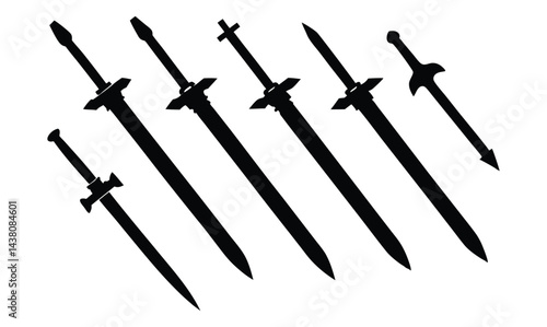 Swords set silhouette