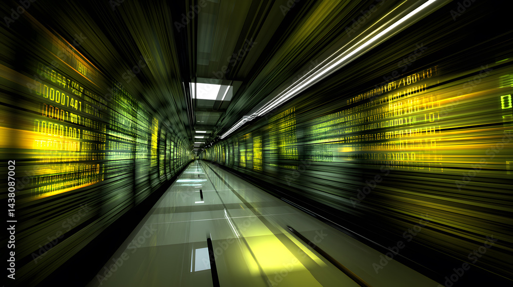 Futuristic Data Tunnel: Abstract Tech Corridor Futuristic Data Tunnel: Abstract Tech Corridor