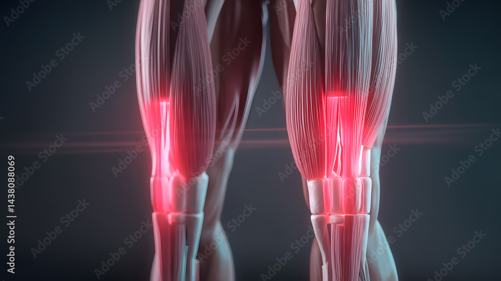 Knee Pain Anatomy: Muscle Structure and Inflammation Highlighted Knee Pain Anatomy: Muscle Structure and Inflammation Highlighted