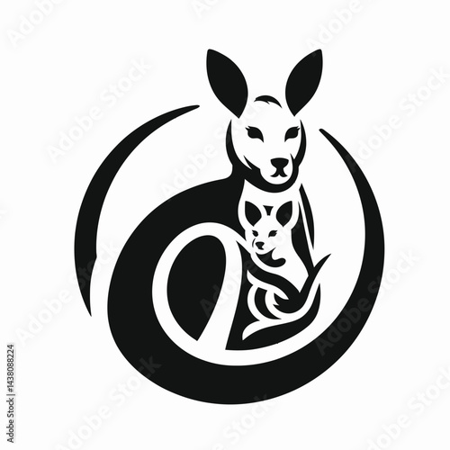 Kangaroo with a Joey in Her Pouch