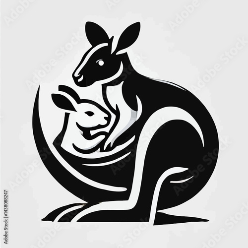 Kangaroo with a Joey in Her Pouch