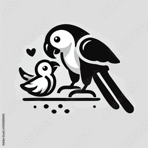 Parrot Feeding Her Chick
