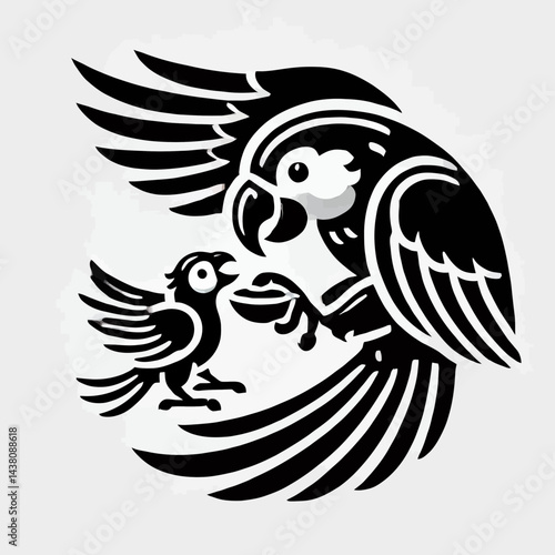 Parrot Feeding Her Chick