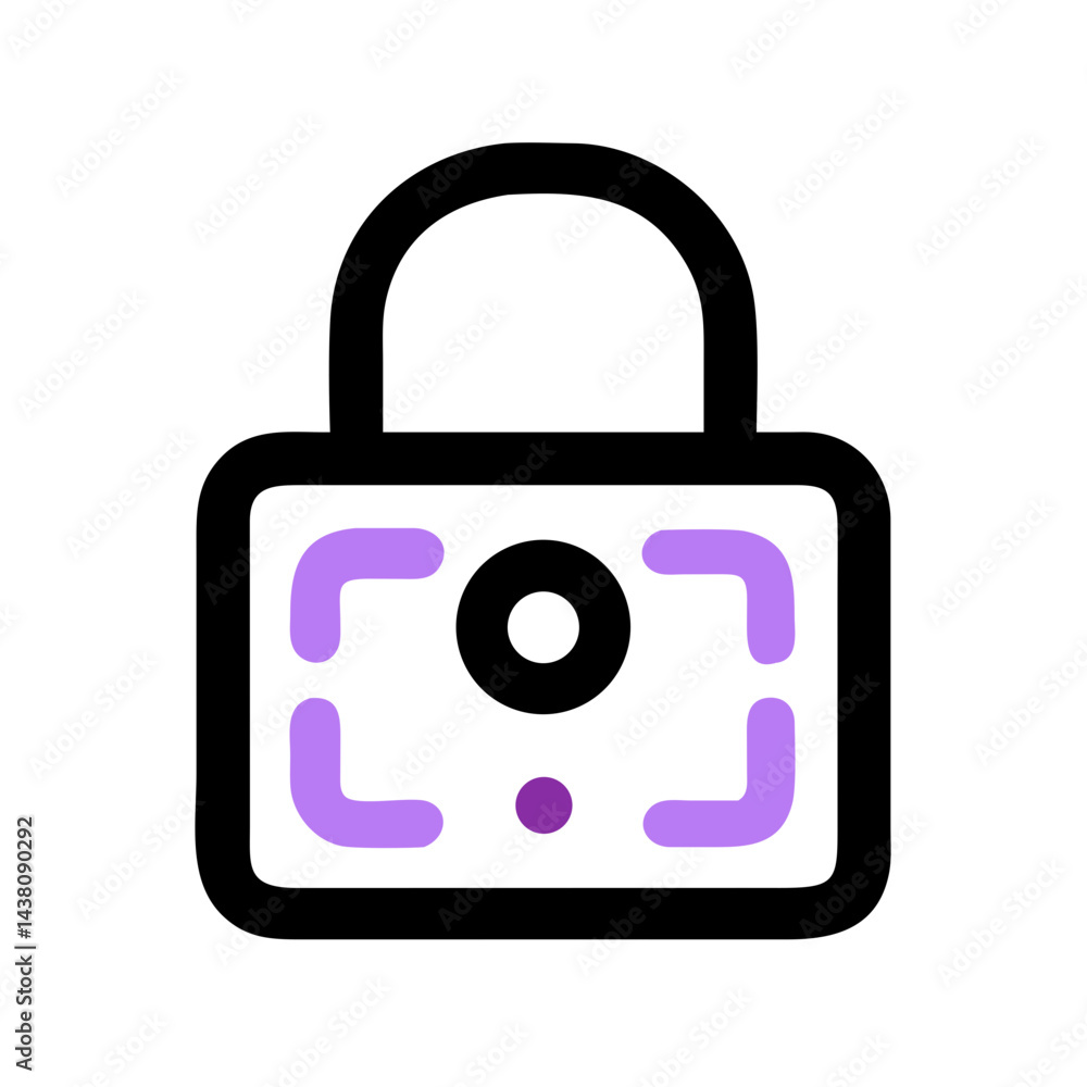 simple icon of a purple digital lock with a black outline for security websites, password management apps, and access control blogs. simple icon of a purple digital lock with a black outline for security websites, password management apps, and access control blogs.