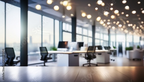 Wallpaper Mural Blurred image of modern office interior with bokeh lights Torontodigital.ca