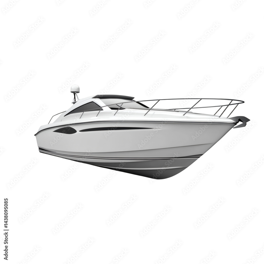 high-detail sporty speedboat on minimalistic white background, isolated with ample space around, recreational tourism style high-detail sporty speedboat on minimalistic white background, isolated with ample space around, recreational tourism style