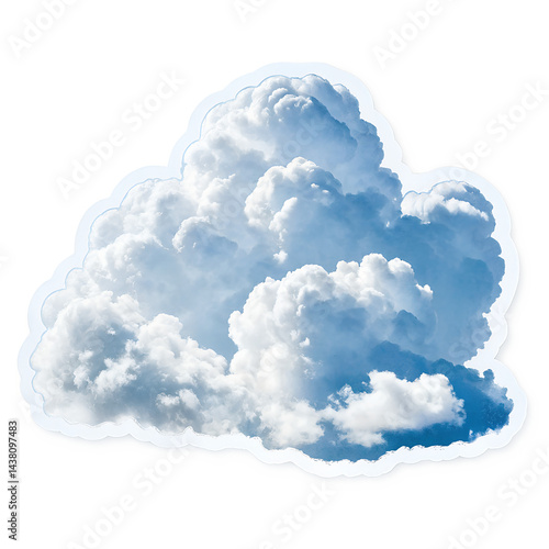 Watercolor Cloud  digital sticker, collage element in isolated on transparent background