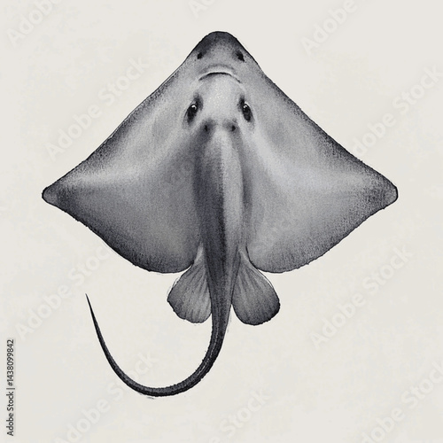 Ocean Hues in Motion stingray isolated watercolor vector illustration svg 