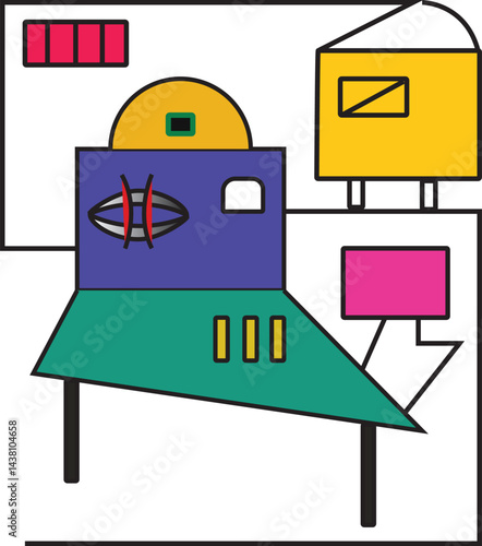 vector illustration of an abstract background with building