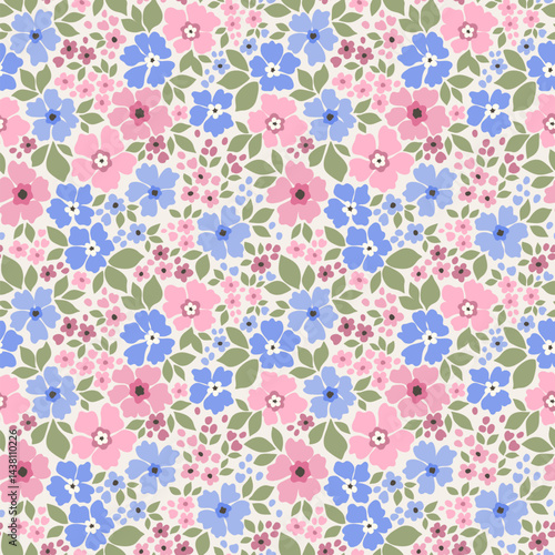 Wallpaper Mural Beautiful floral pattern in small abstract flowers. Small light colorful flowers. White background. Ditsy print. Floral seamless background. Vintage template for fashion prints. Fashion print. Torontodigital.ca