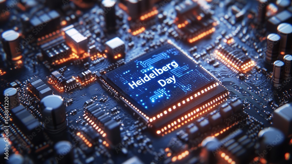 Close-up of a computer chip with Close-up of a computer chip with
