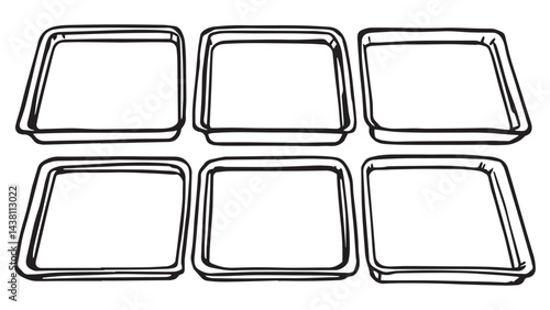 Baking sheet set line art
