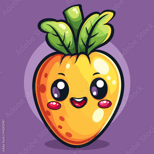 Cartoon fruits and vegetables characters, vector illustration, eps10