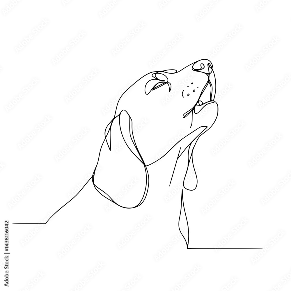 Line Drawing of a Beagle Howling on a Transparent Background Line Drawing of a Beagle Howling on a Transparent Background
