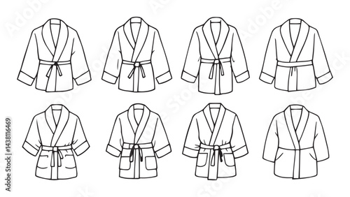 Bathrobe set line art