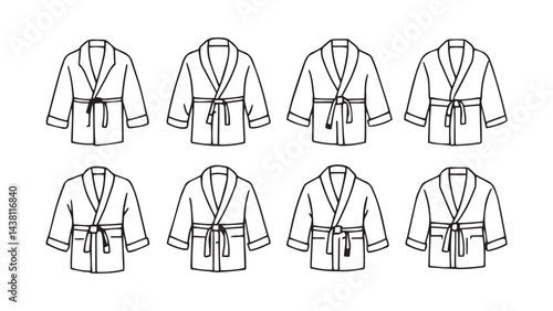 Bathrobe set line art