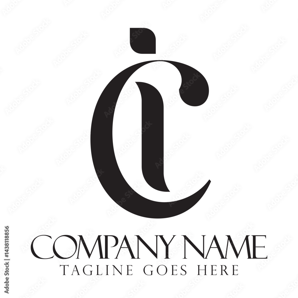 Creative letter IC or CI vector logo design for luxury, fashion, jewelry, boutique, and startup