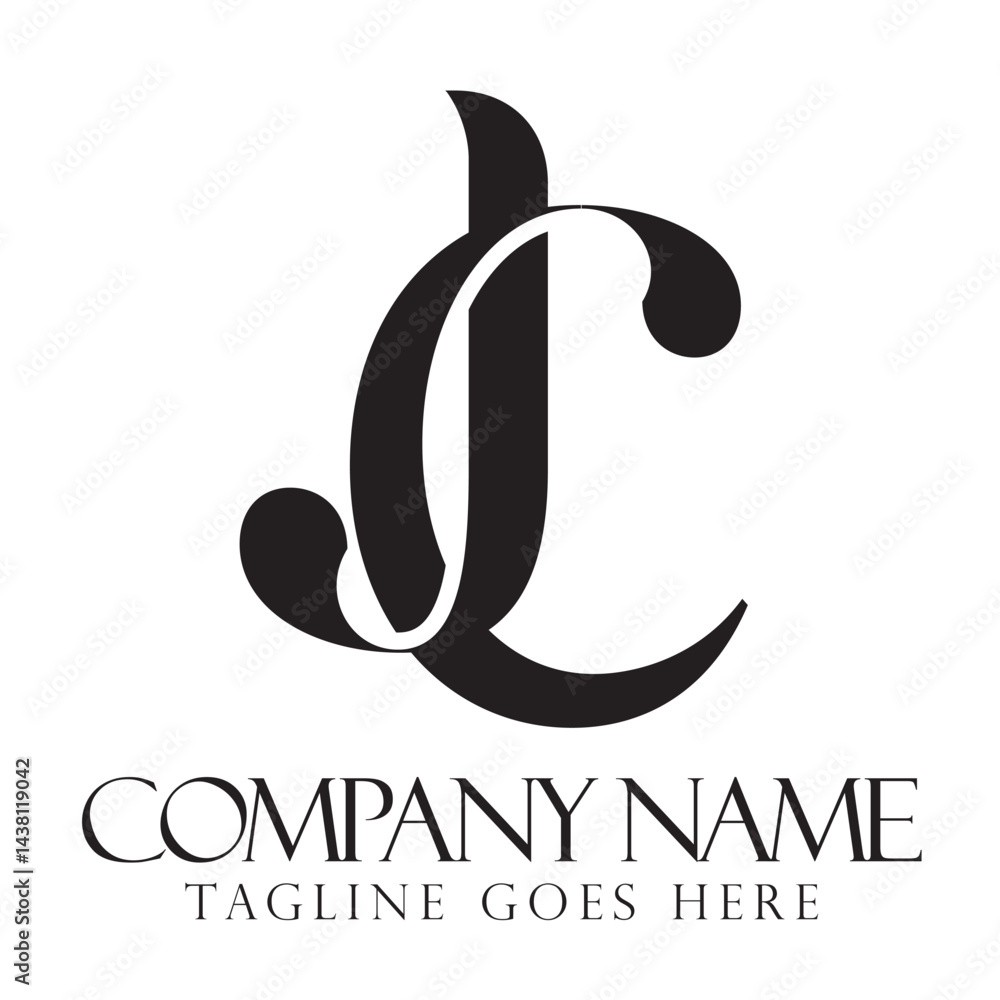 Creative letter JC or CJ vector logo design for luxury, fashion, jewelry, boutique, and startup
