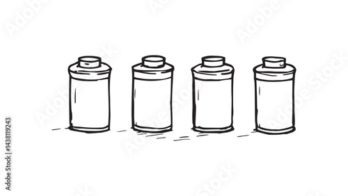 Batteries set line art