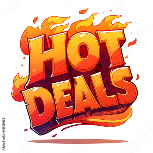 Hot deals graphic design with transparent background for eye-catching promotions