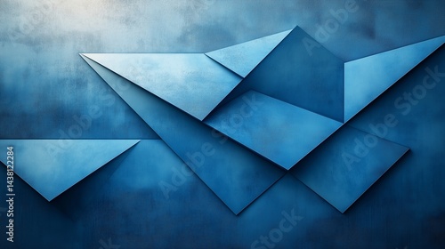 Wallpaper Mural Minimalist blue geometric background with geometric triangles. Clean vector style illustration. Space for text or content. For corporate design, web, app, presentation, branding, advertising. Torontodigital.ca