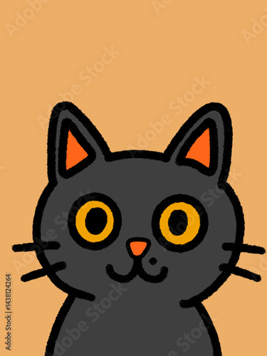 Cat hand drawn art - canvas print art - wall decoration - colorful cat - kids book - cat expression
