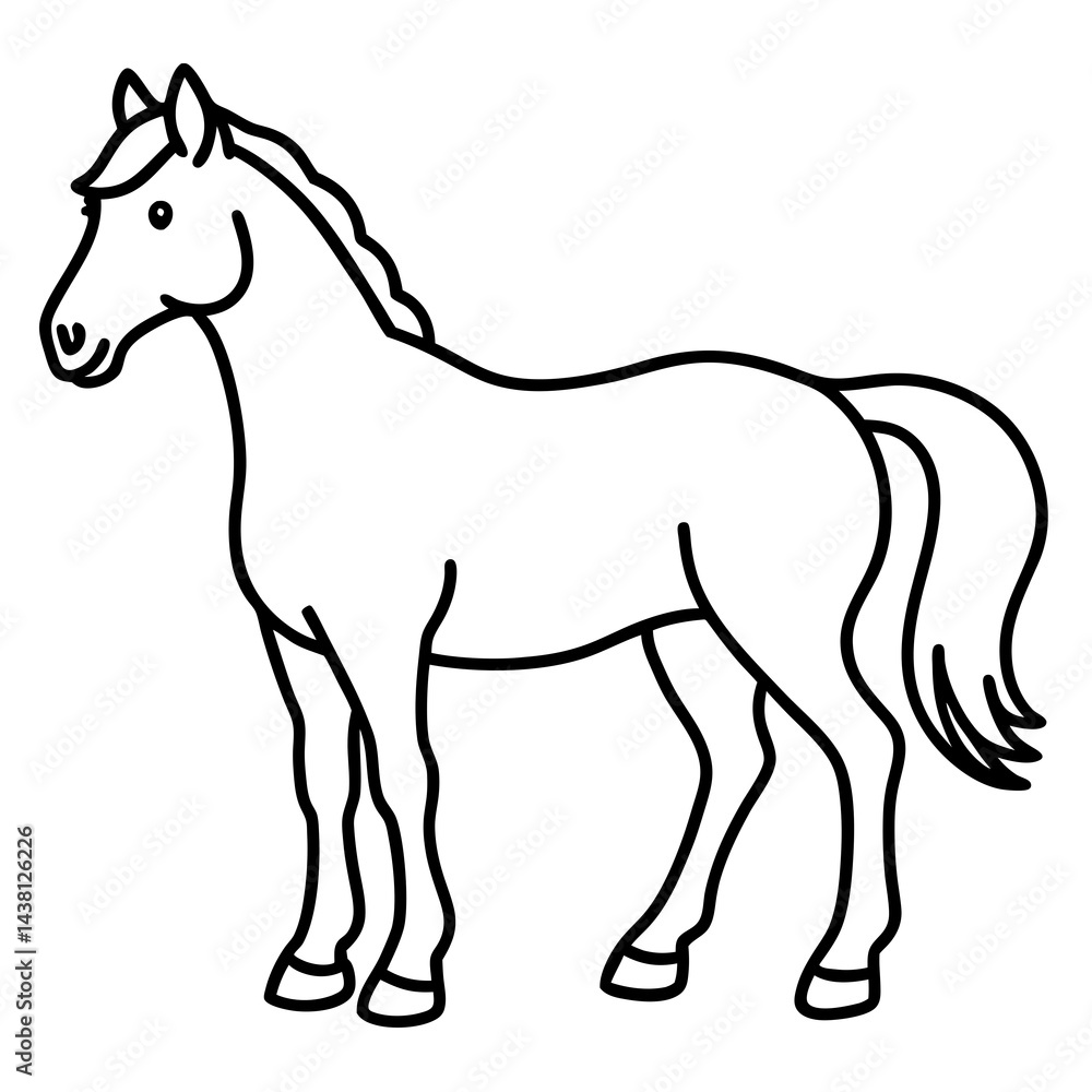 Sleek Horse Outline Design Sleek Horse Outline Design