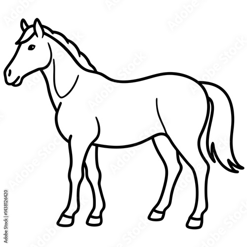 Sleek Horse Outline Design