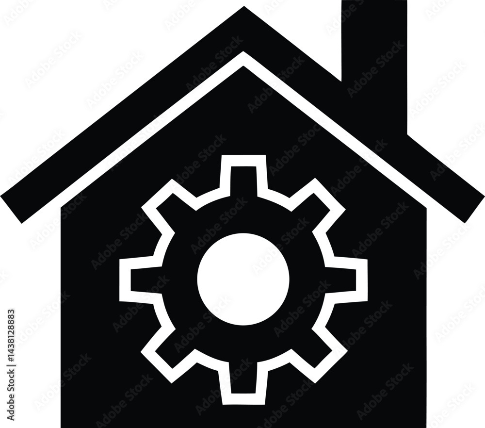 house-with-gear-icon---smart-home-or-home-settings house-with-gear-icon---smart-home-or-home-settings