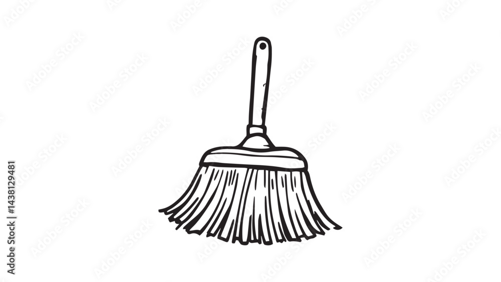 Naklejka premium Broom line art