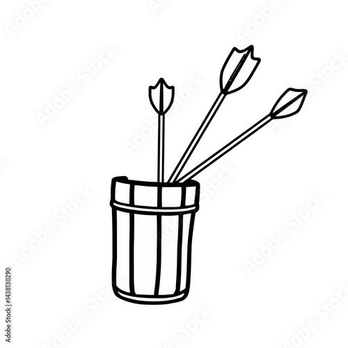 Three Arrows in a Wooden Quiver